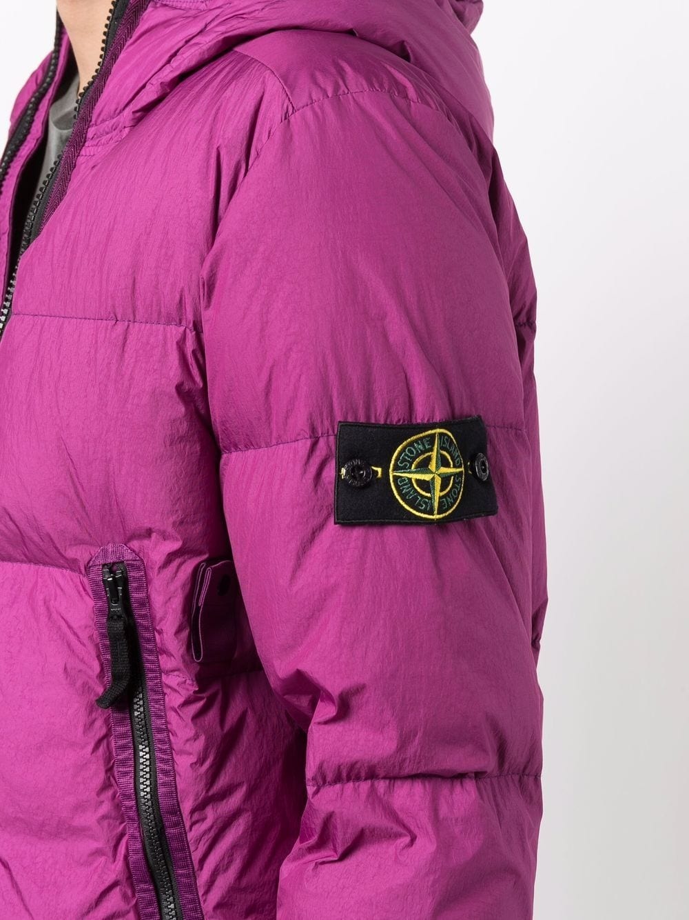 logo-patch puffer jacket - 5