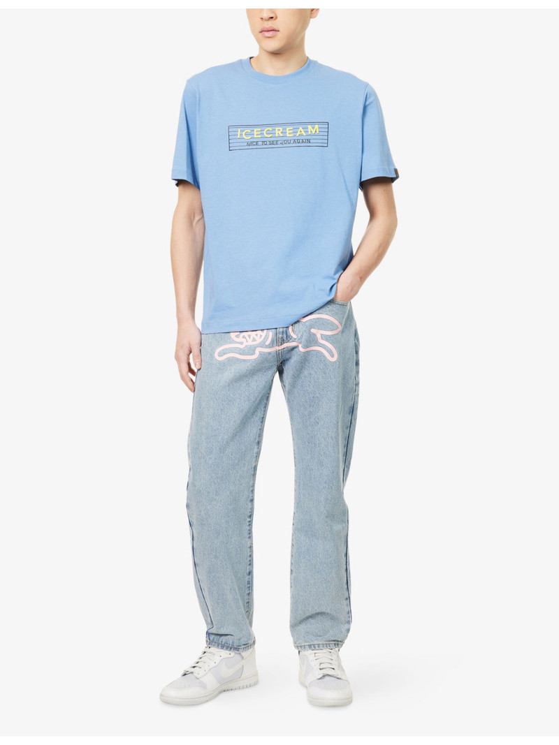 ICECREAM Nice To See You Crewneck Cotton-Jersey T-Shirt outlook