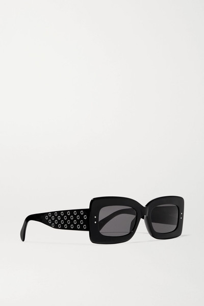 Alaïa Eyelet-embellished square-frame acetate sunglasses outlook