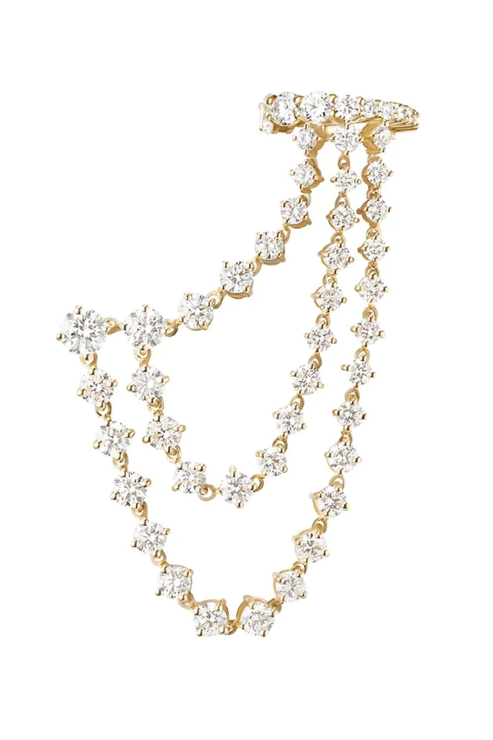 Diamond Sadie Triple Drape Earring - 1