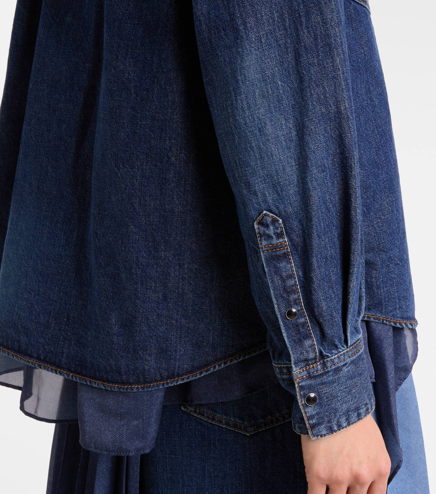 Denim and satin shirt - 5