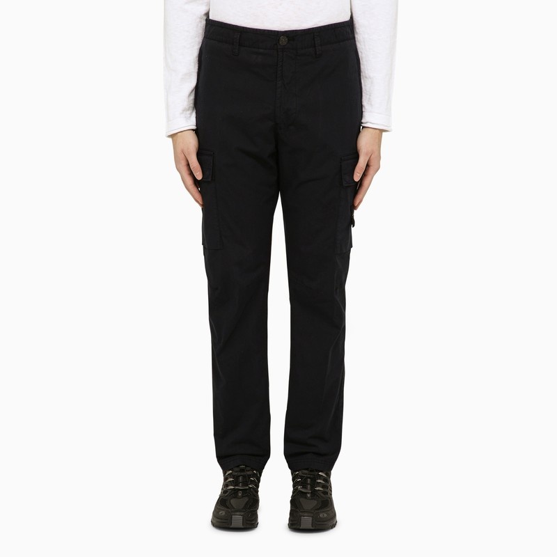 Navy regular trousers in cotton - 1