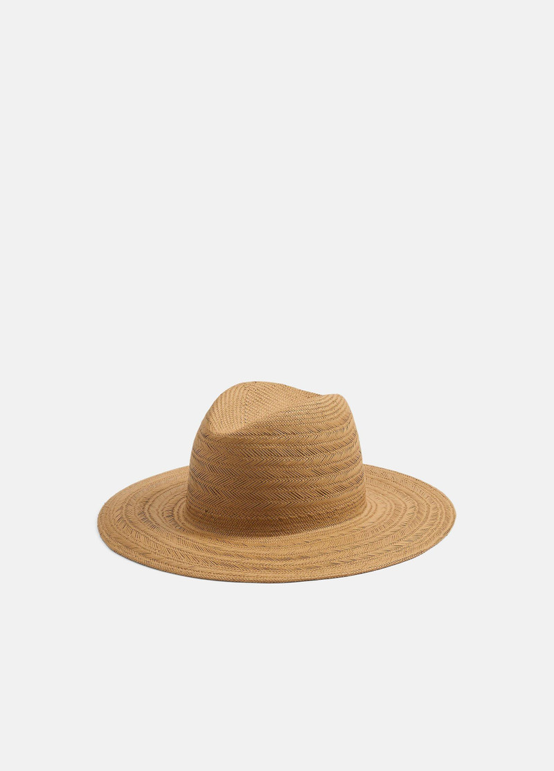 Herringbone-Weave Straw Panama Hat 1