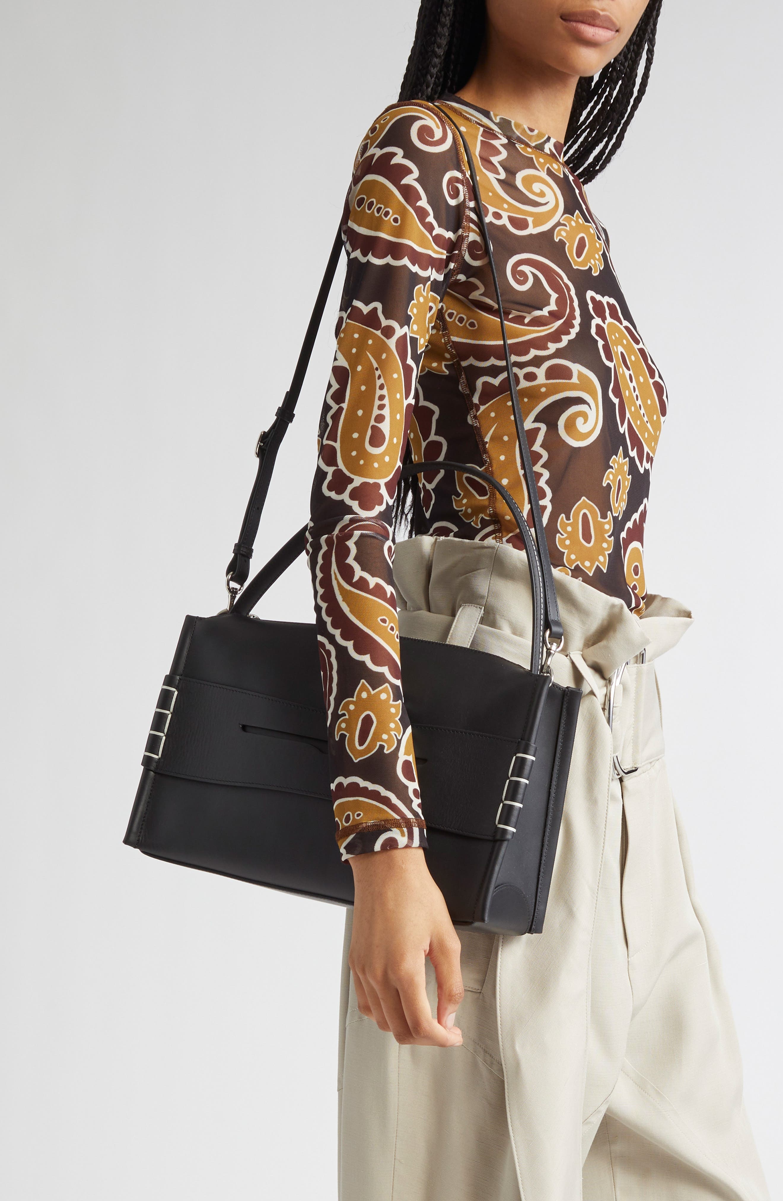 JW Anderson Medium Loafer Leather Shoulder Bag in Black 999 at Nordstrom - 2