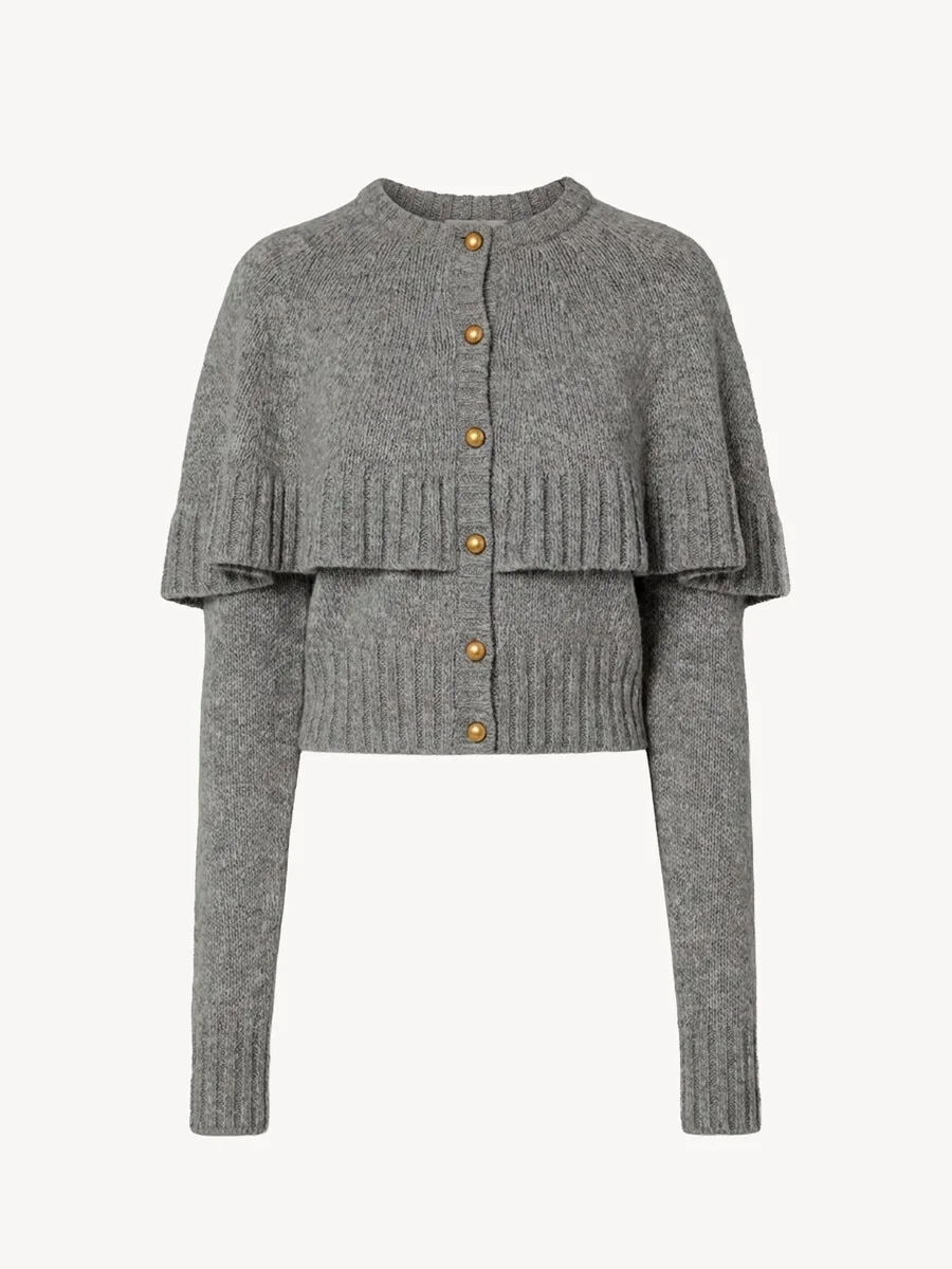CAPE CARDIGAN IN A WOOL & CASHMERE KNIT - 1
