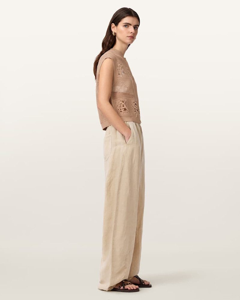KYRA OPEN KNIT CROCHET COTTON VEST 5