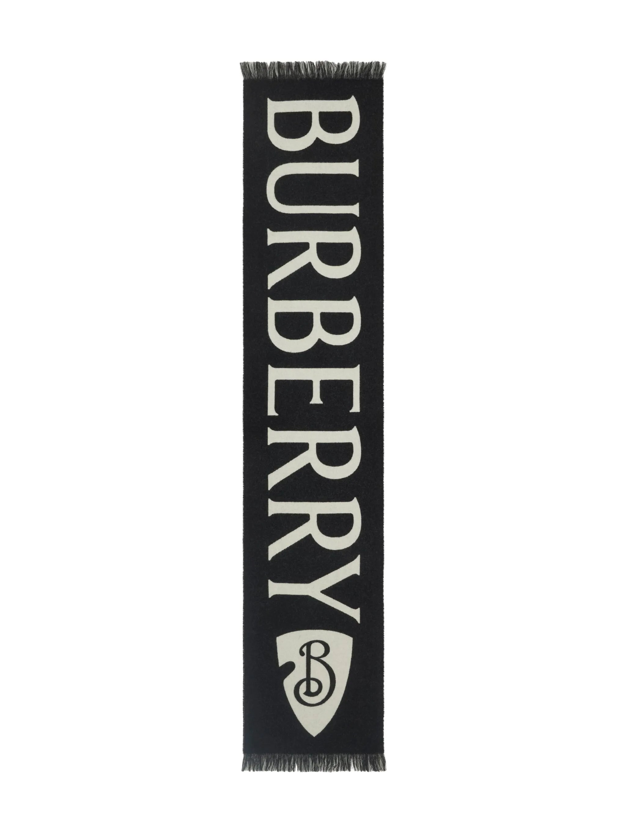logo-jacquard wool scarf - 2
