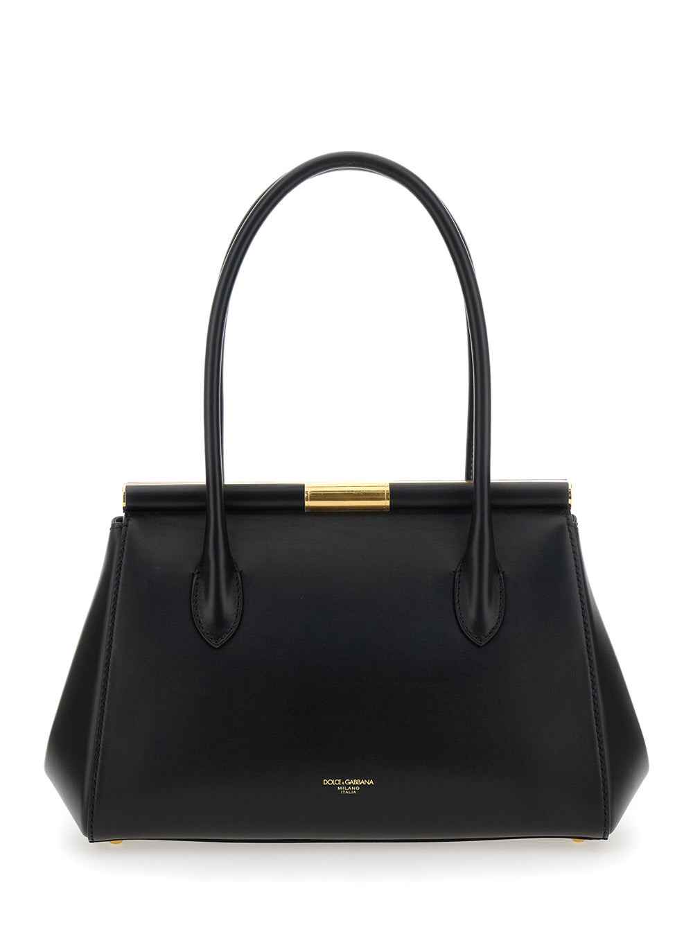 Dolce & Gabbana Women 'Marlene Medium' Black Handbag With With Logo Embossed On The Back In Leather  - 4