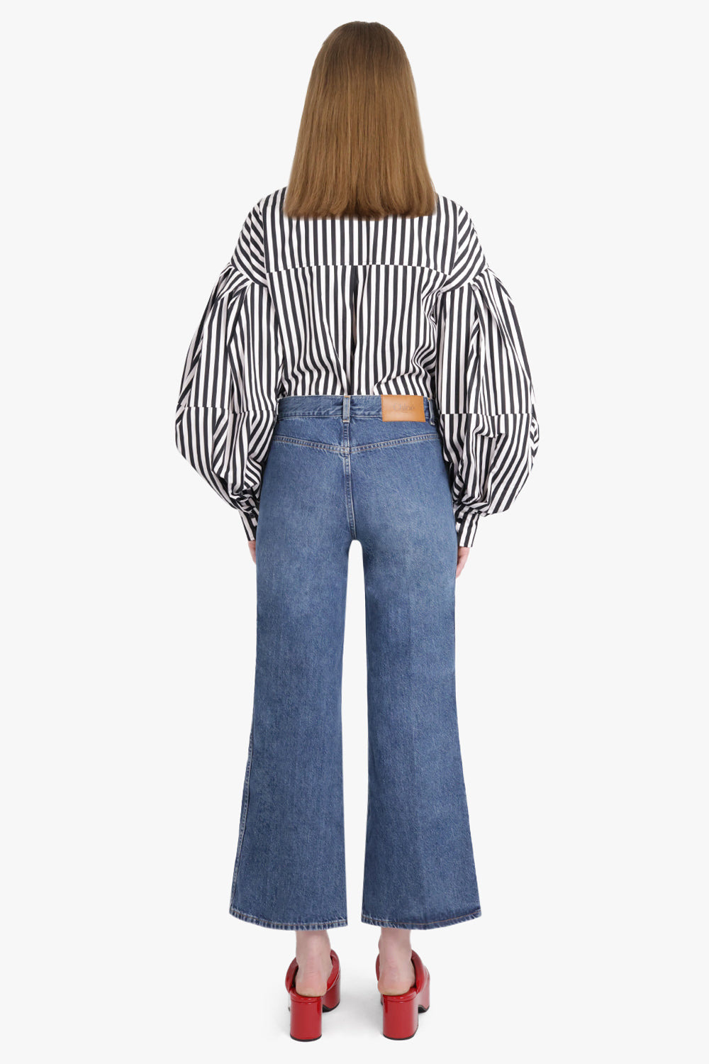 STRIPE L/S SHIRT WITH BALLOON SLEEVES | BLACK/WHITE - 5