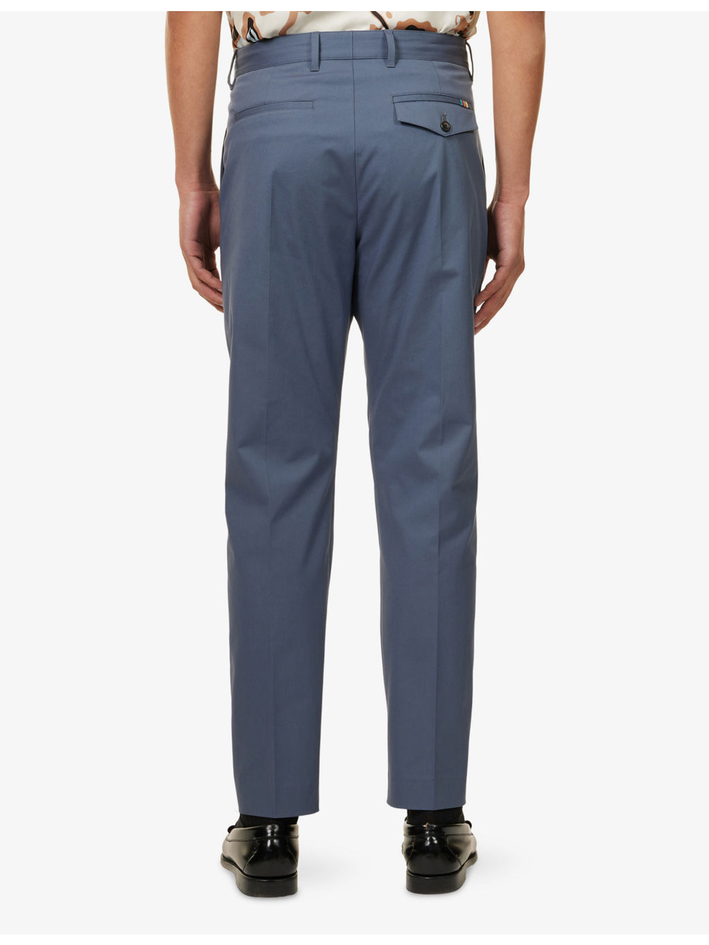 Regular-Fit Tapered-Leg Stretch-Cotton Trousers - 4
