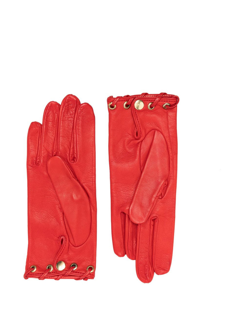 MANOKHI lace-detail leather gloves outlook
