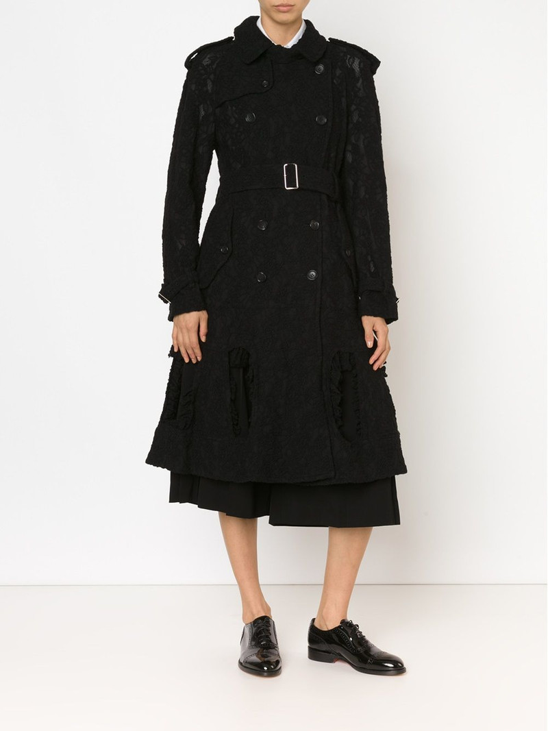 Comme Des Garçons lace trench coat outlook