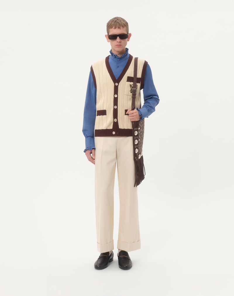 Valentino COTTON POPLIN SHIRT WITH PLASTRON AND RUFFLES outlook