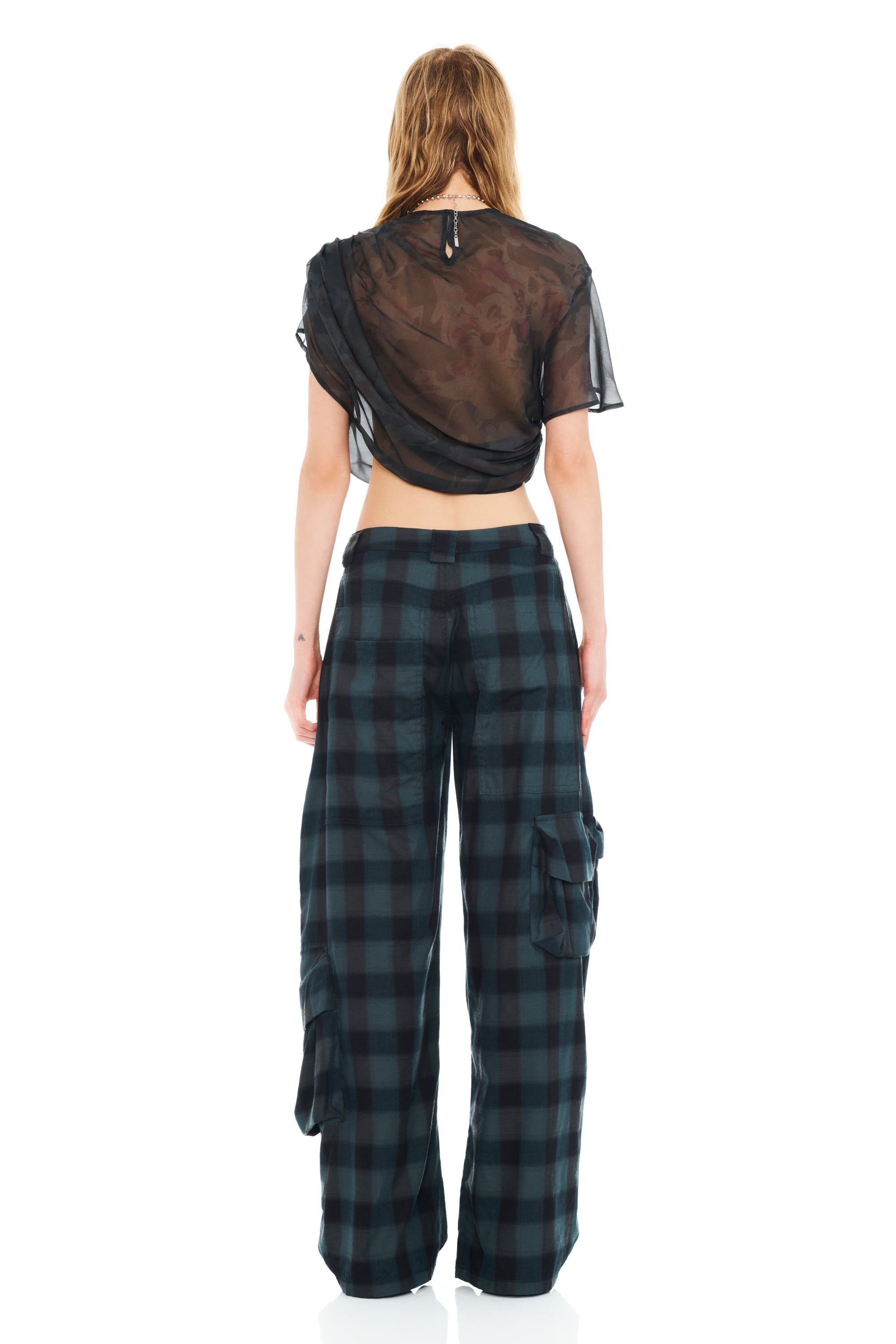 BLACK WATERCOLOR ROSES EVA DRAPED TOP - 4