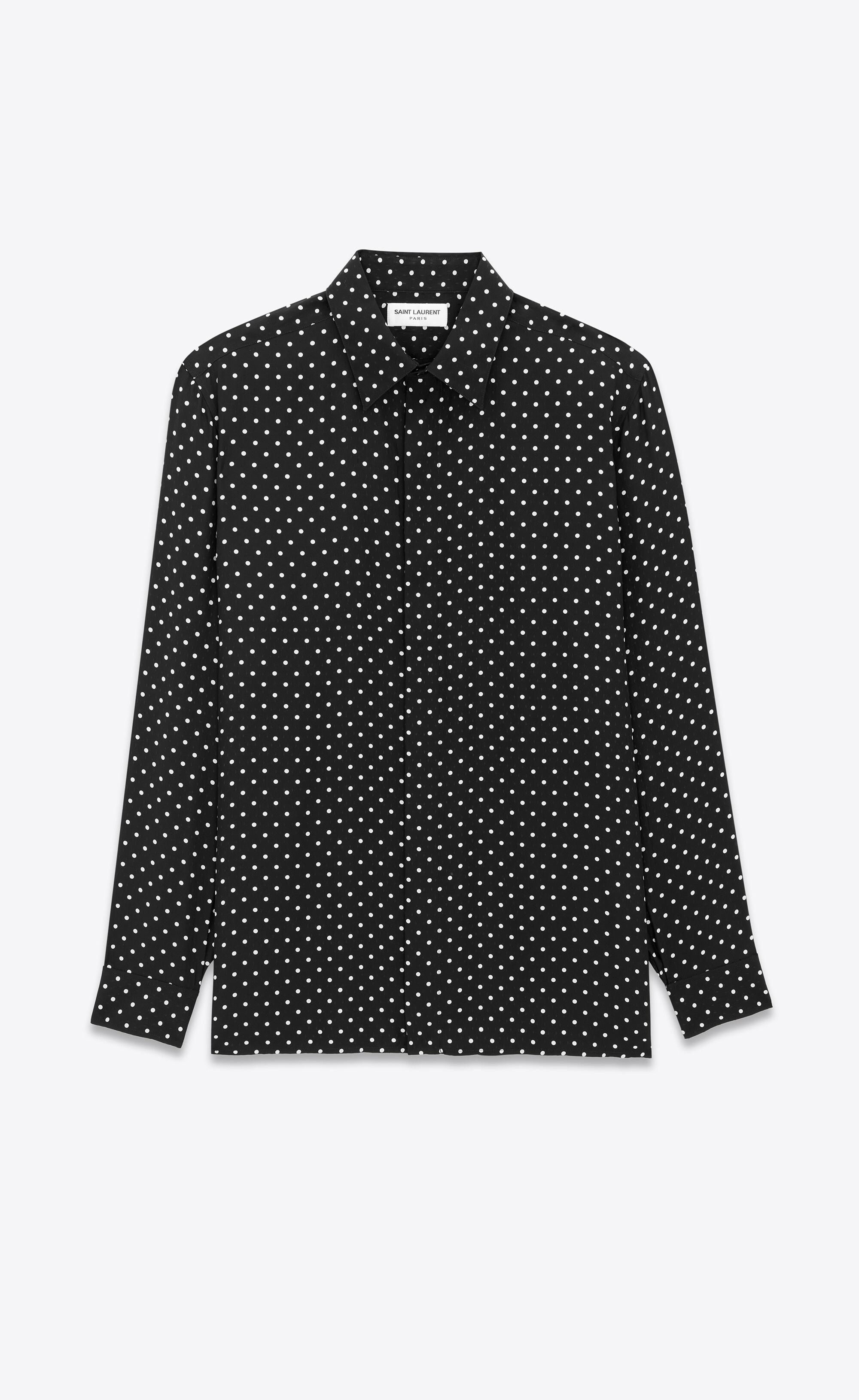 shirt in dotted shiny and matte silk - 1