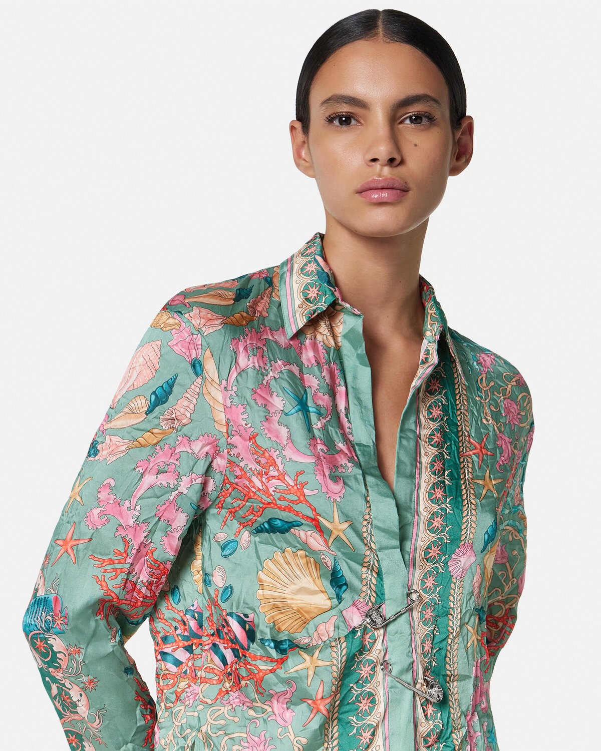 Safety Pin Underwater Barocco Draped Shirt - 3