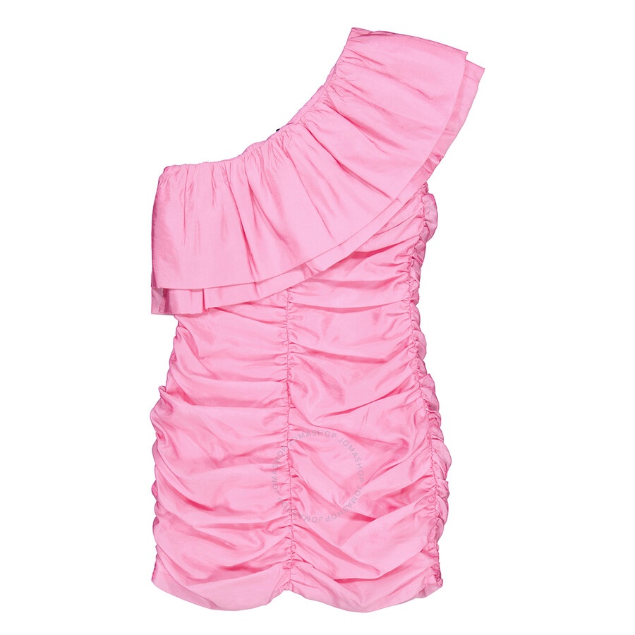 Rotate Cameo Pink Sheer Stain Ruffle One Shoulder Mini Dress - 2