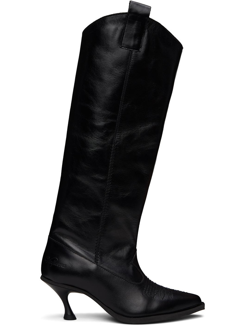 Black Kitten Cowgirl Boots 1