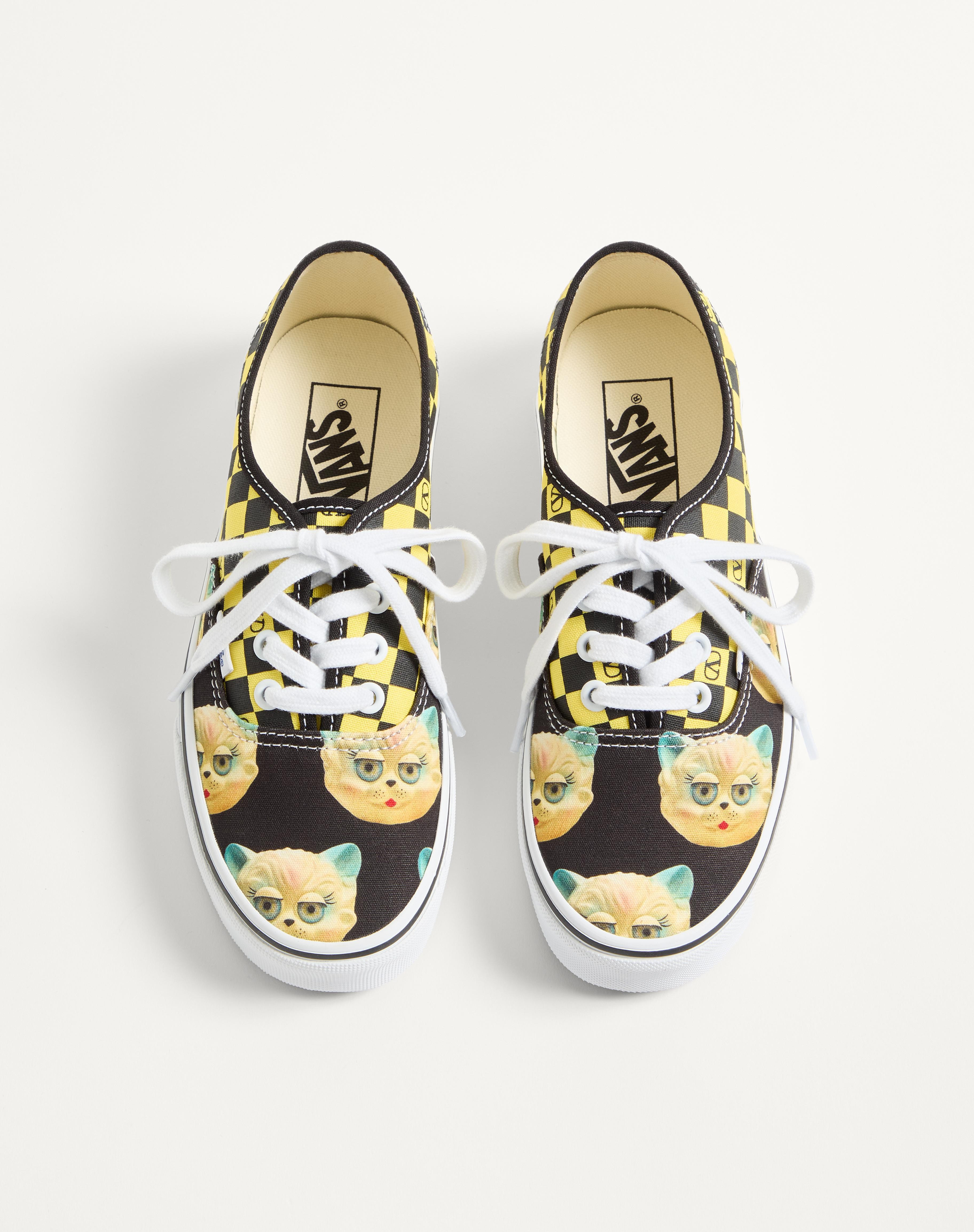 VALENTINO GARAVANI AND VANS LOW-TOP FABRIC TRAINER WITH VLOGO CHECKERBOARD PRINT AND LE CHAT DE LA M - 4