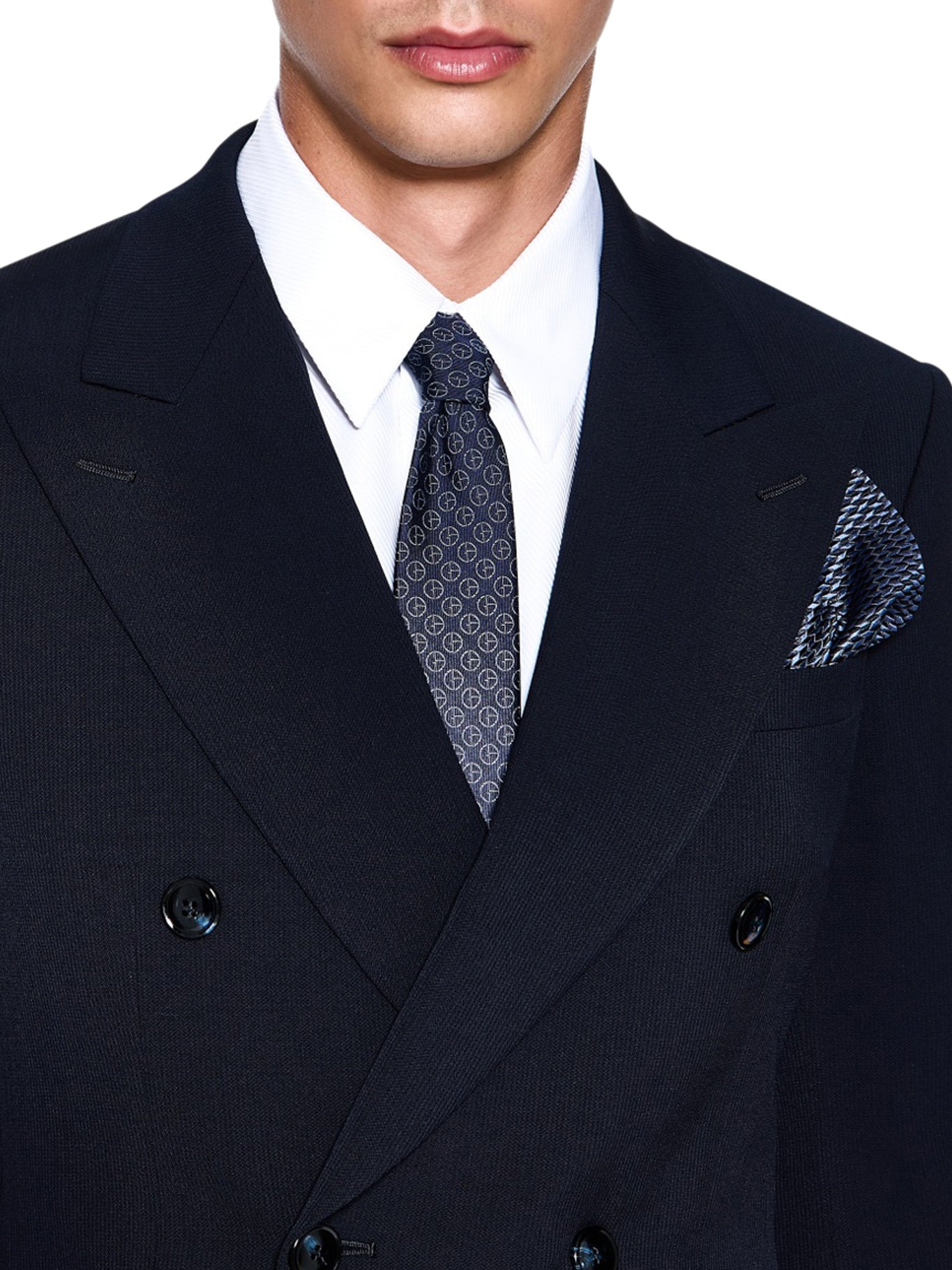 ROYAL LINE DOUBLE BREASTED SUIT IN CANNETÉ CREPE WOOL - 4