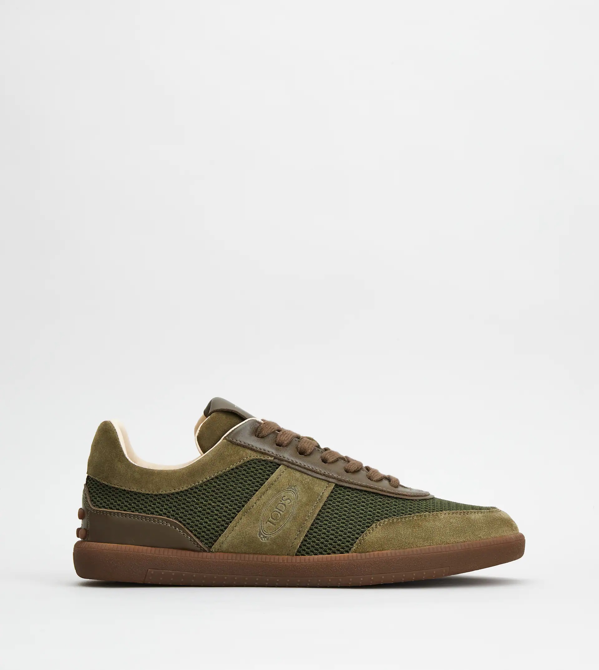 TOD'S TABS SNEAKERS IN SUEDE AND TECHNICAL FABRIC - GREEN - 1