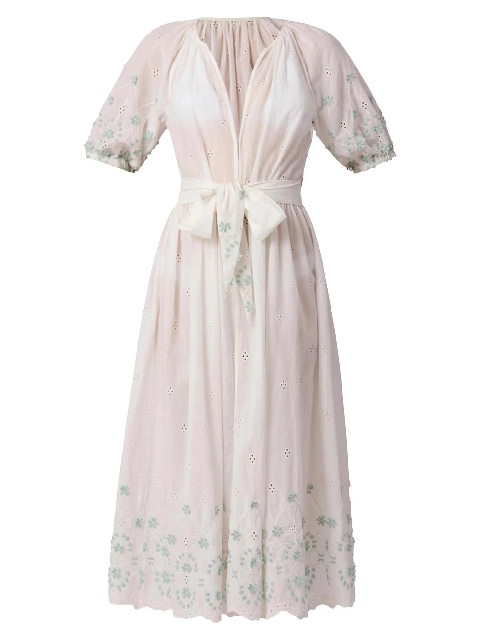Women's Marisol Floral Embroidered A-Line Cover-Up Midi-Dress - Optic - 1