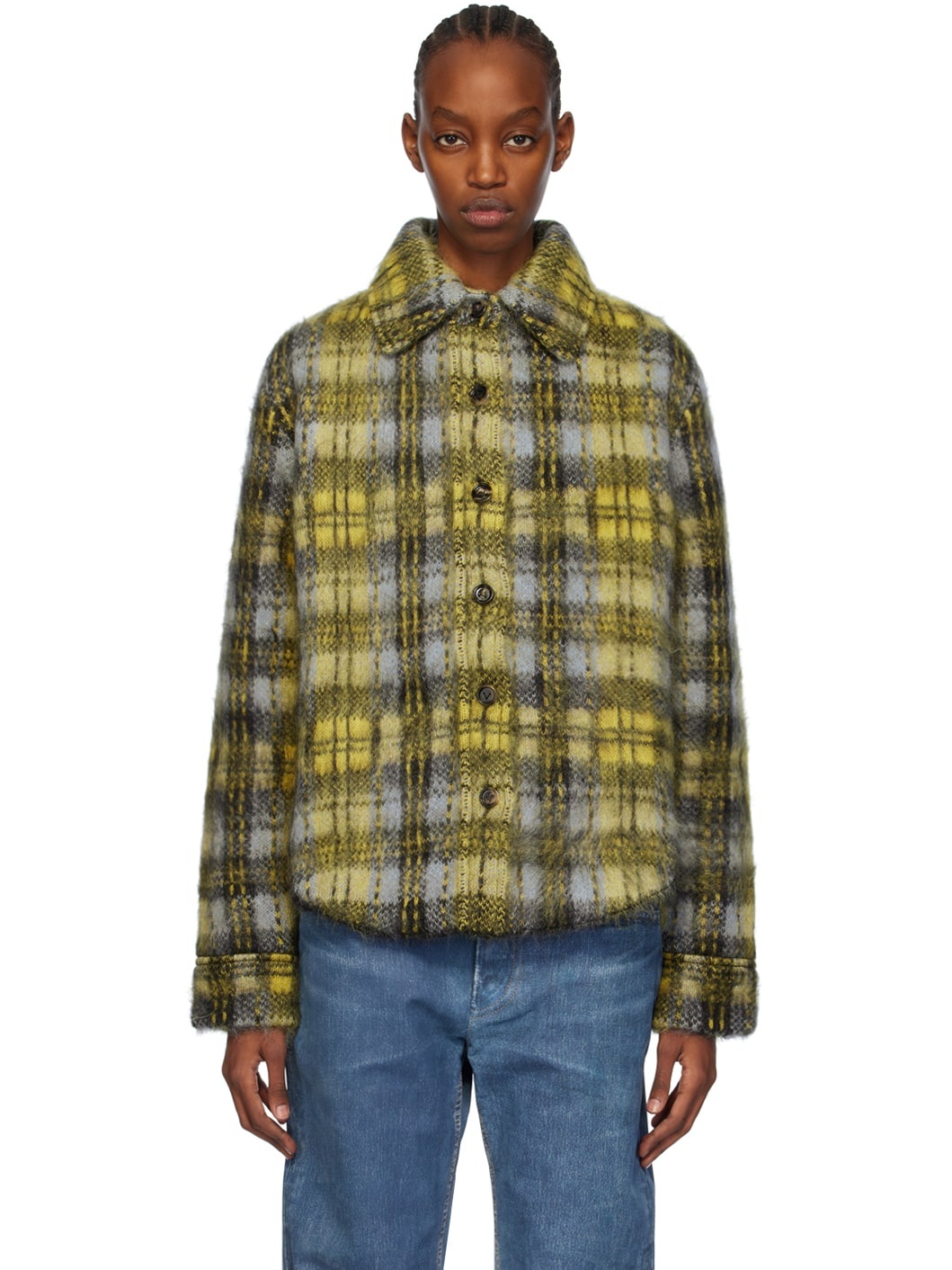 Yellow & Gray Brushed Jacket - 1