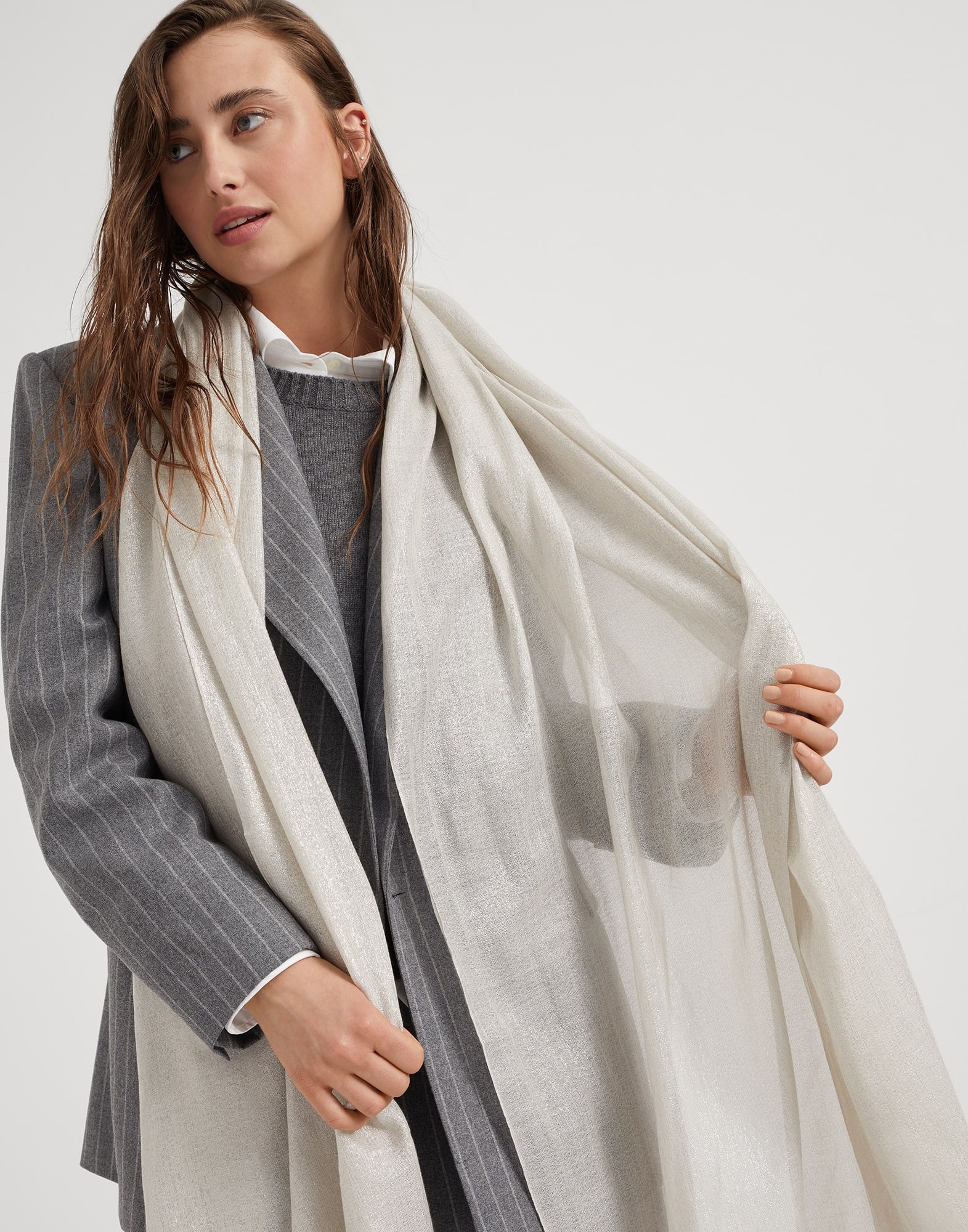 スカーフ BRUNELLO CUCINELLI Cashmere and silk sparkling scarf Brunello Cucinelli Cashmere and Silk Sparkling Scarf | Saks