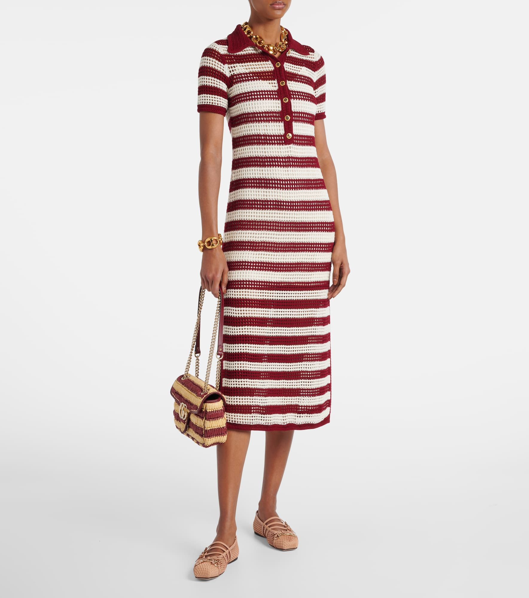 GG Marmont Medium woven shoulder bag - 5