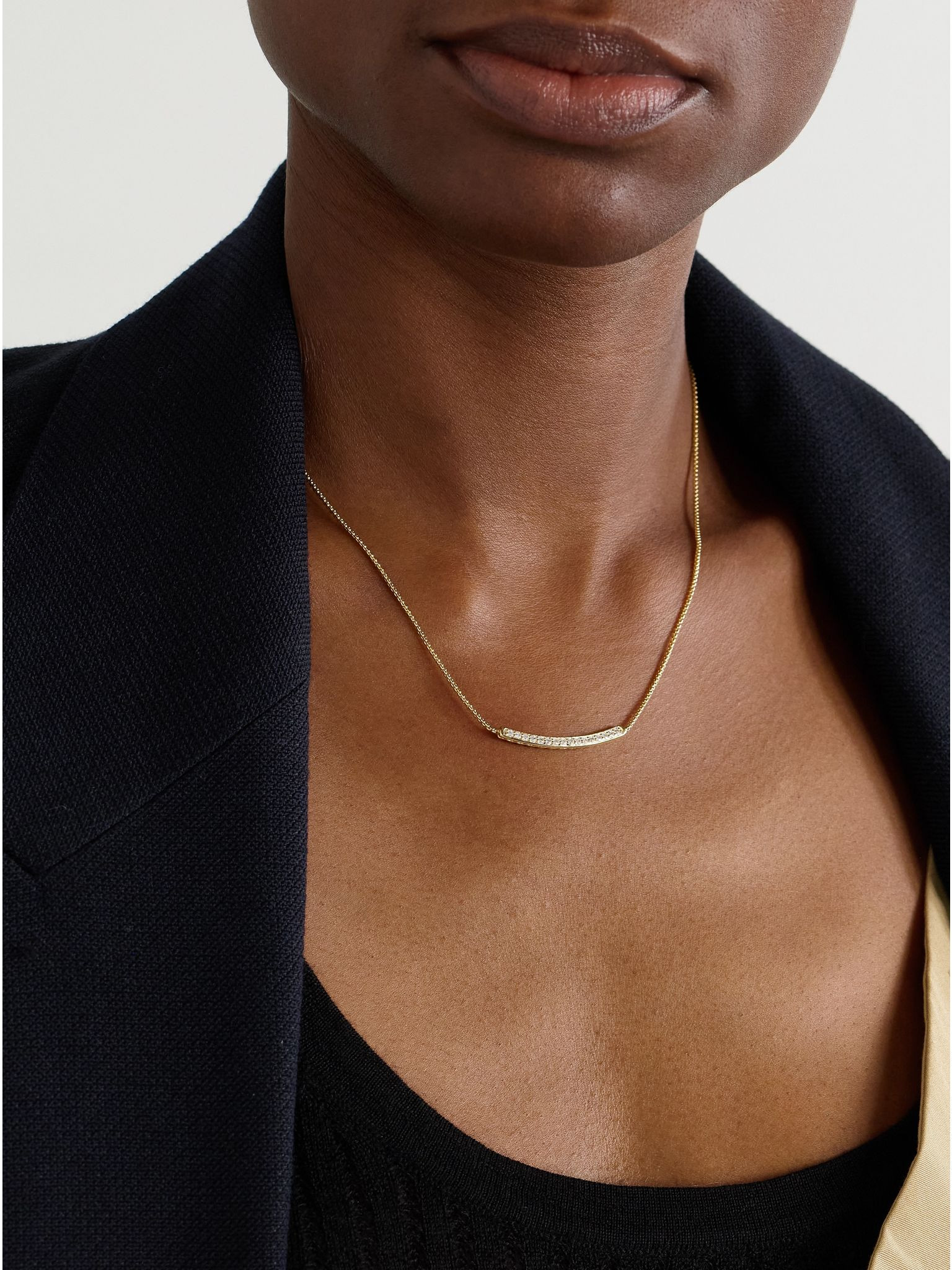 Petite Pavé 18-karat gold diamond necklace Gold - 2