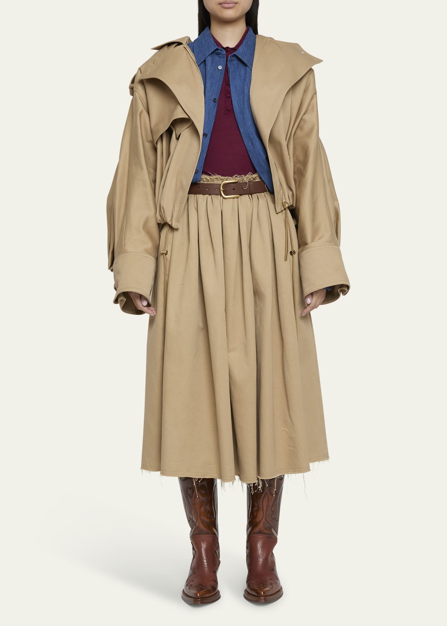 Hunt Drawcord Oversized Trench Jacket - 2