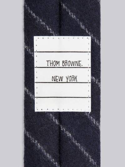 Thom Browne Navy Wool Flannel Tonal Ground Chalk Stripe Classic Tie outlook