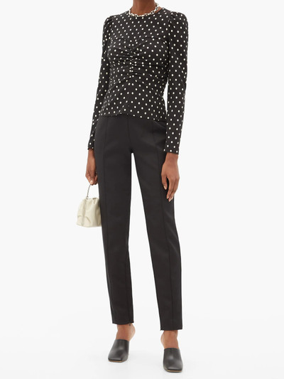 REDValentino Ruched polka-dot crepe top outlook