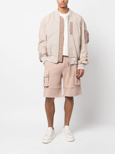 Balmain embossed-logo cotton bermuda shorts outlook