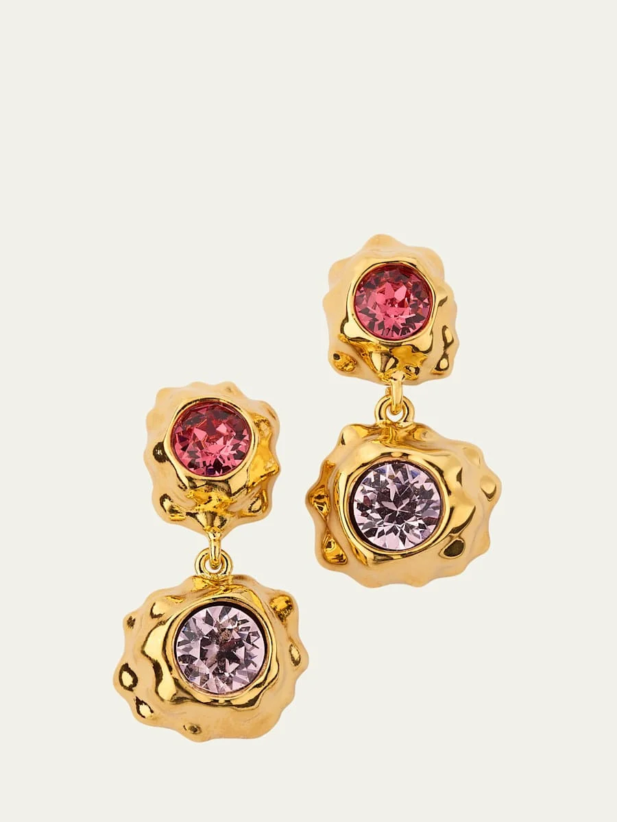 Textured Scramble Double Drop Earrings - 1