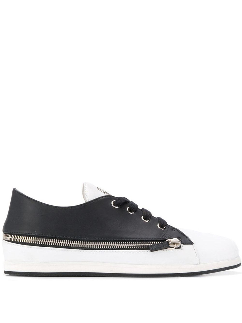 two-tone zipped sneakers 1