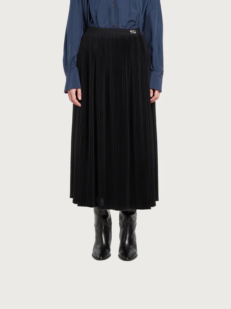 PLEATED WOOL SKIRT - 2