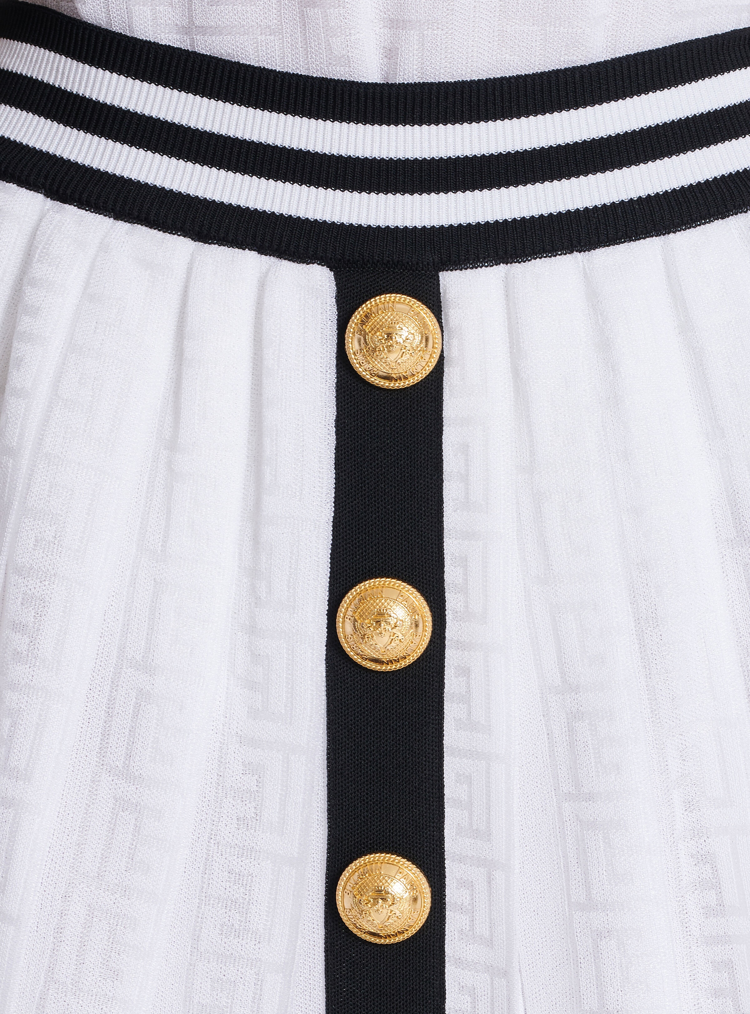 Pleated monogrammed knit skirt - 8