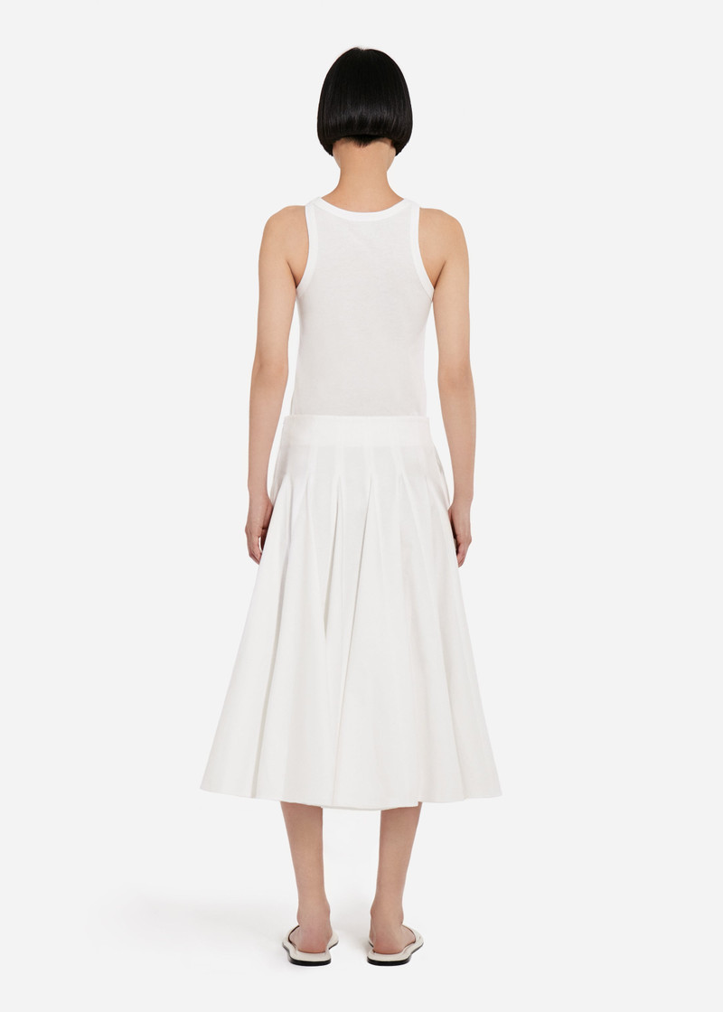 Godet Midi Skirt in Cotton Pique 5