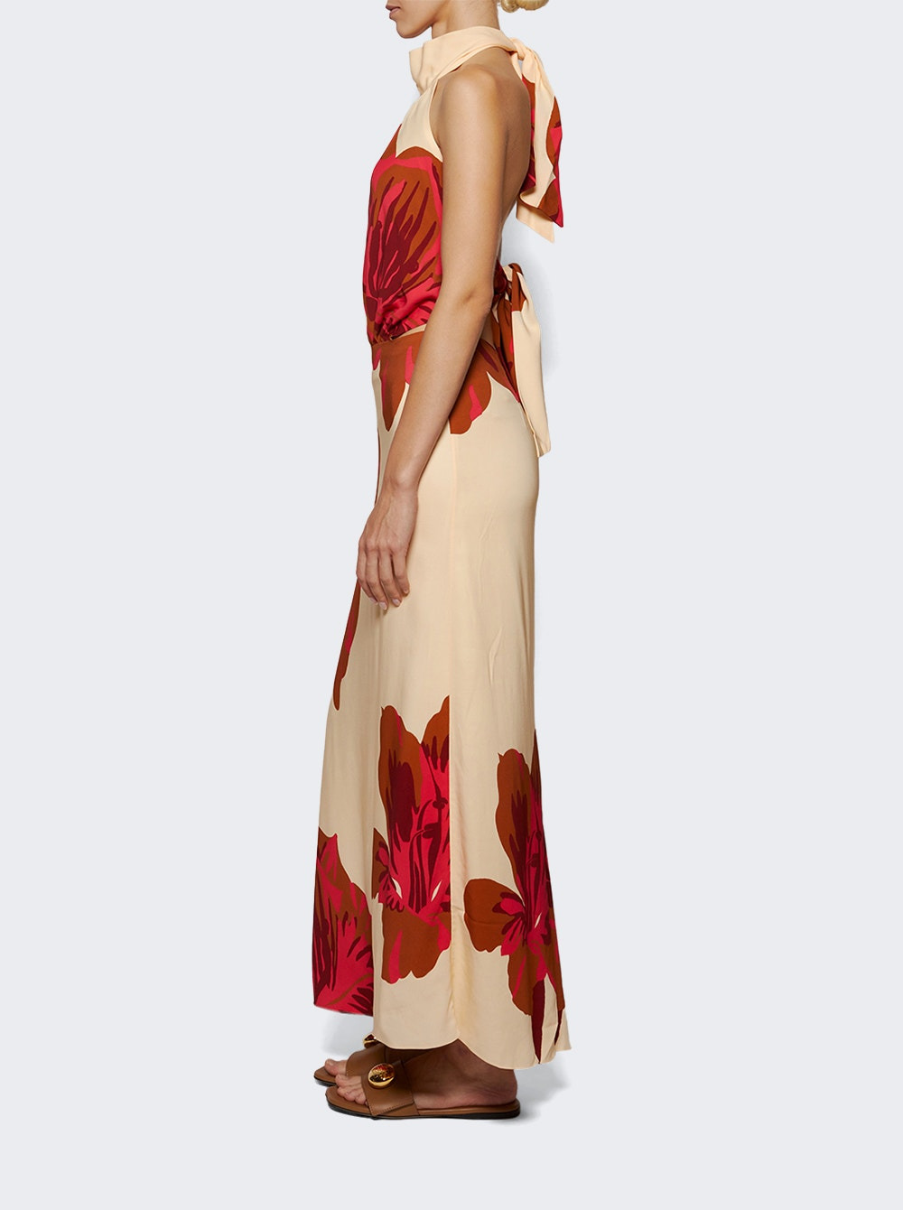 Best Of Times Ankle Dress Ecru And Camel - 3