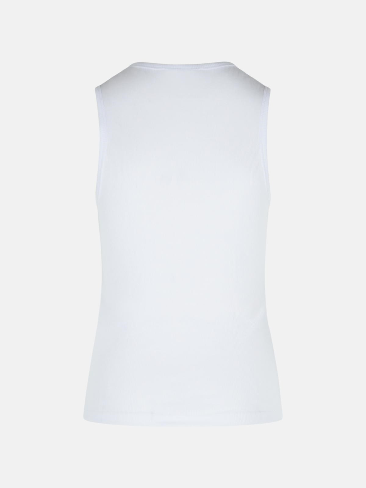 'ANCHOR' WHITE COTTON TANK TOP - 3