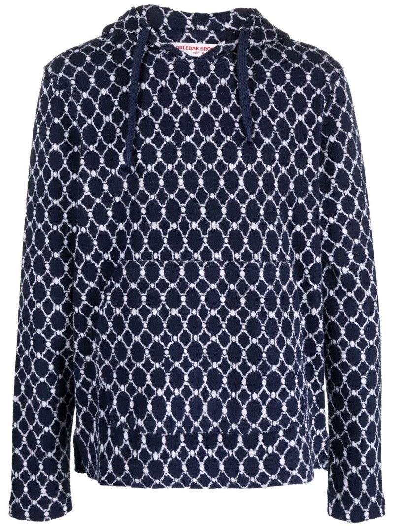 Blaine geometric-pattern terry-cloth hoodie 1