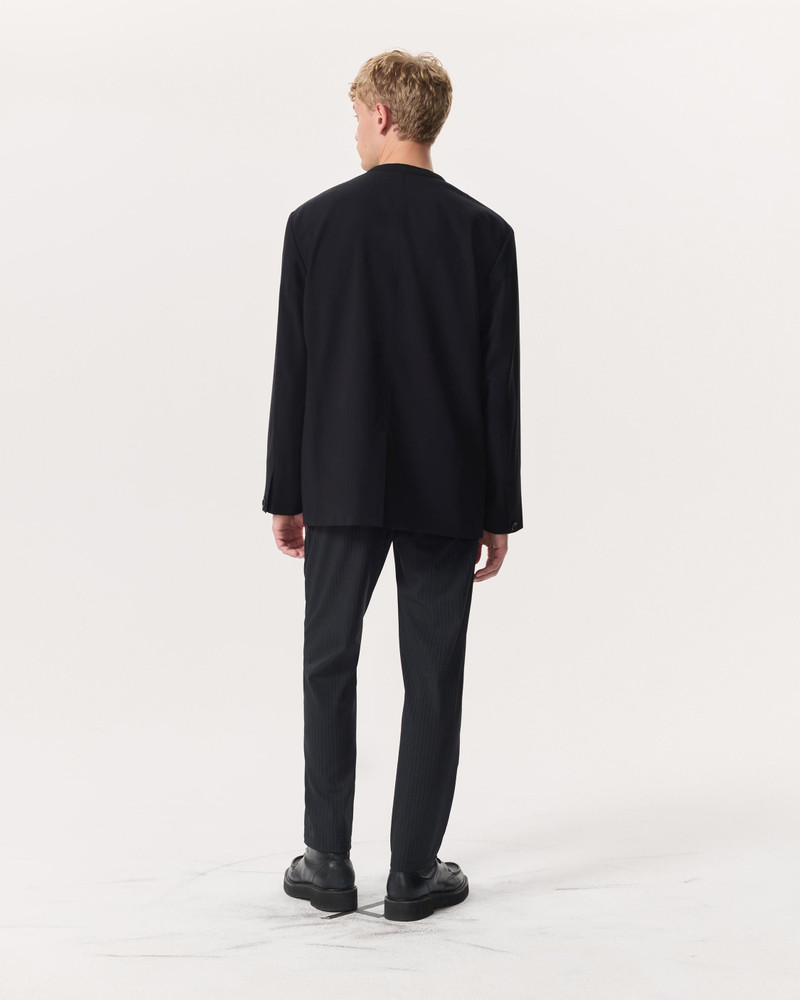 Collarless Japanese Wool-Blend Ripstop Blazer 5