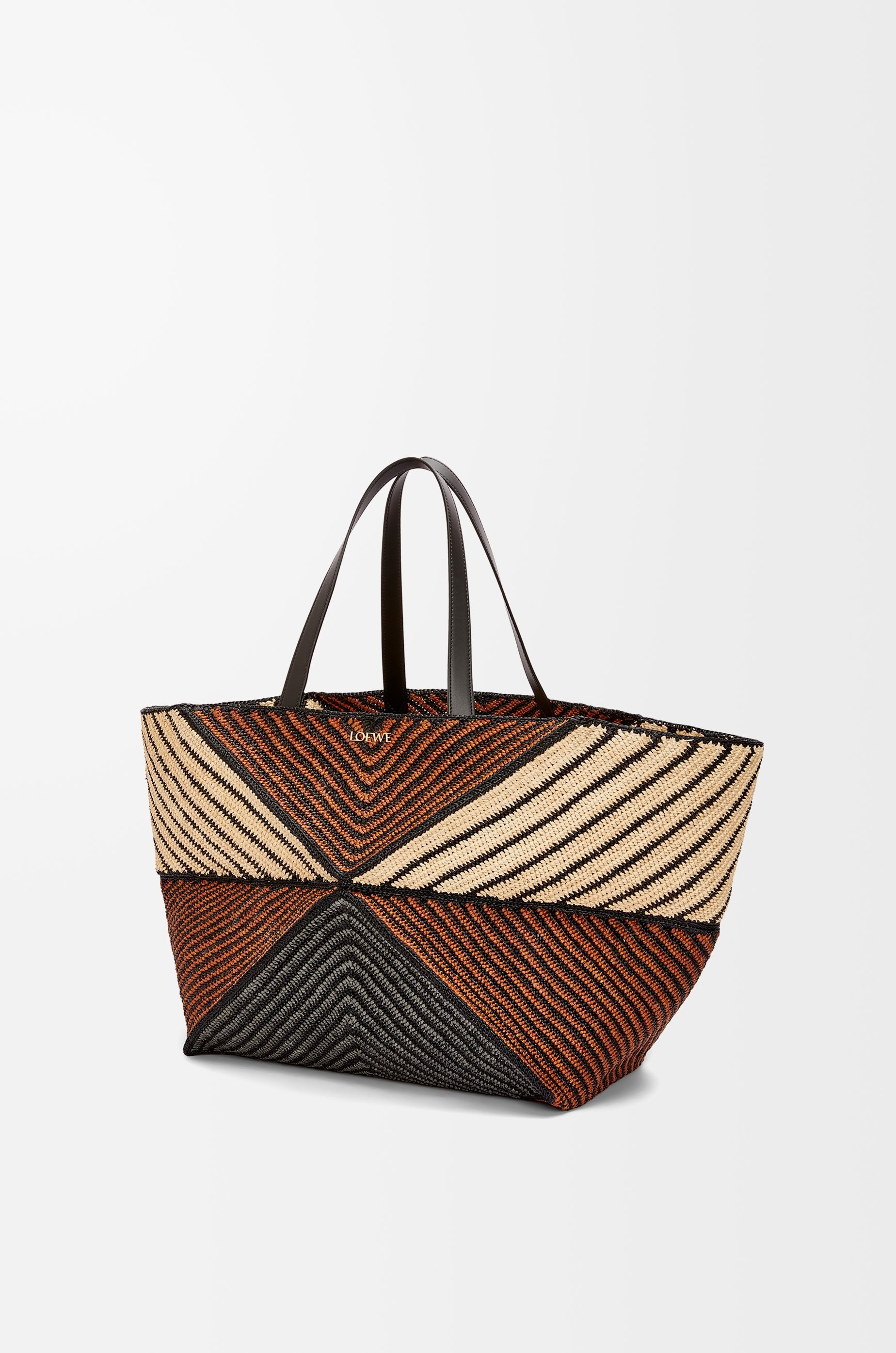 XXL Puzzle Fold Tote in raffia - 4