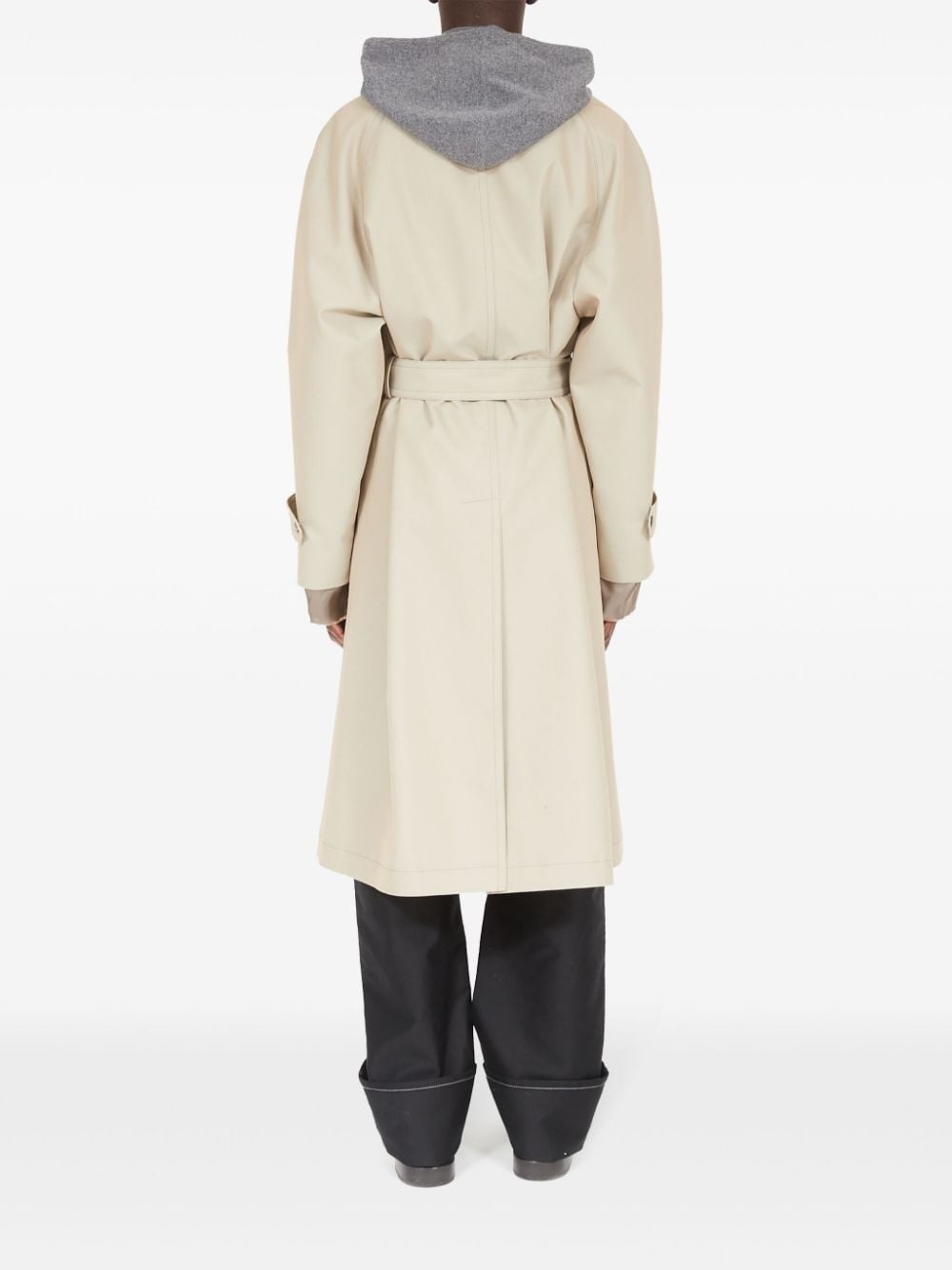 layered belted trench coat - 4