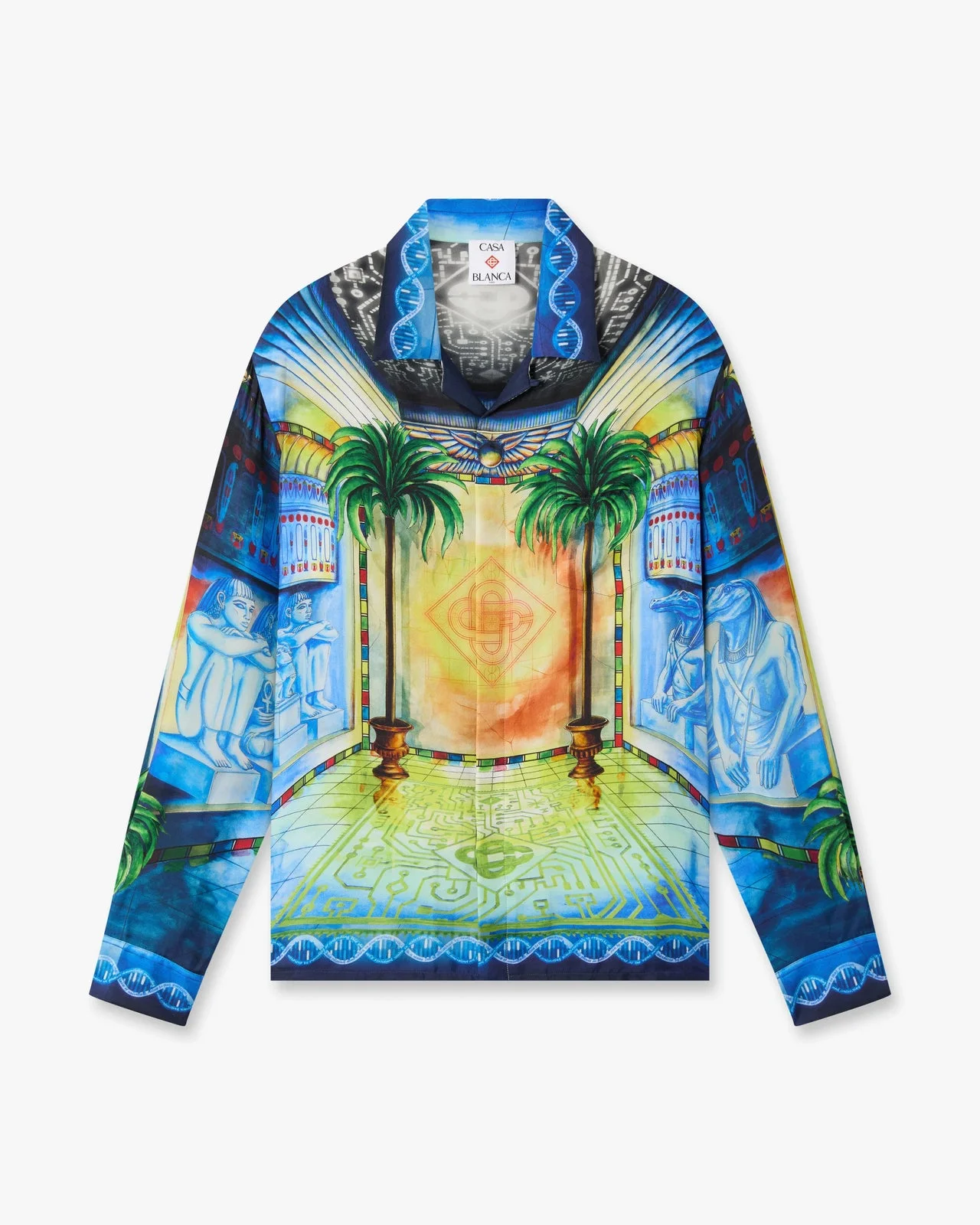 Geometrie Sacree Long Sleeve Silk Twill Shirt - 1