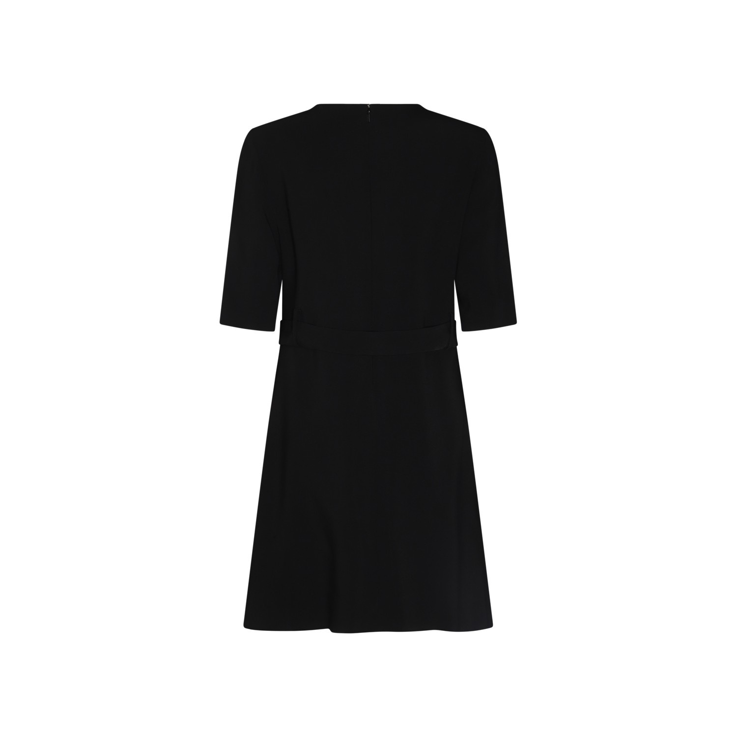 BLACK VISCOSE MINI DRESS - 2