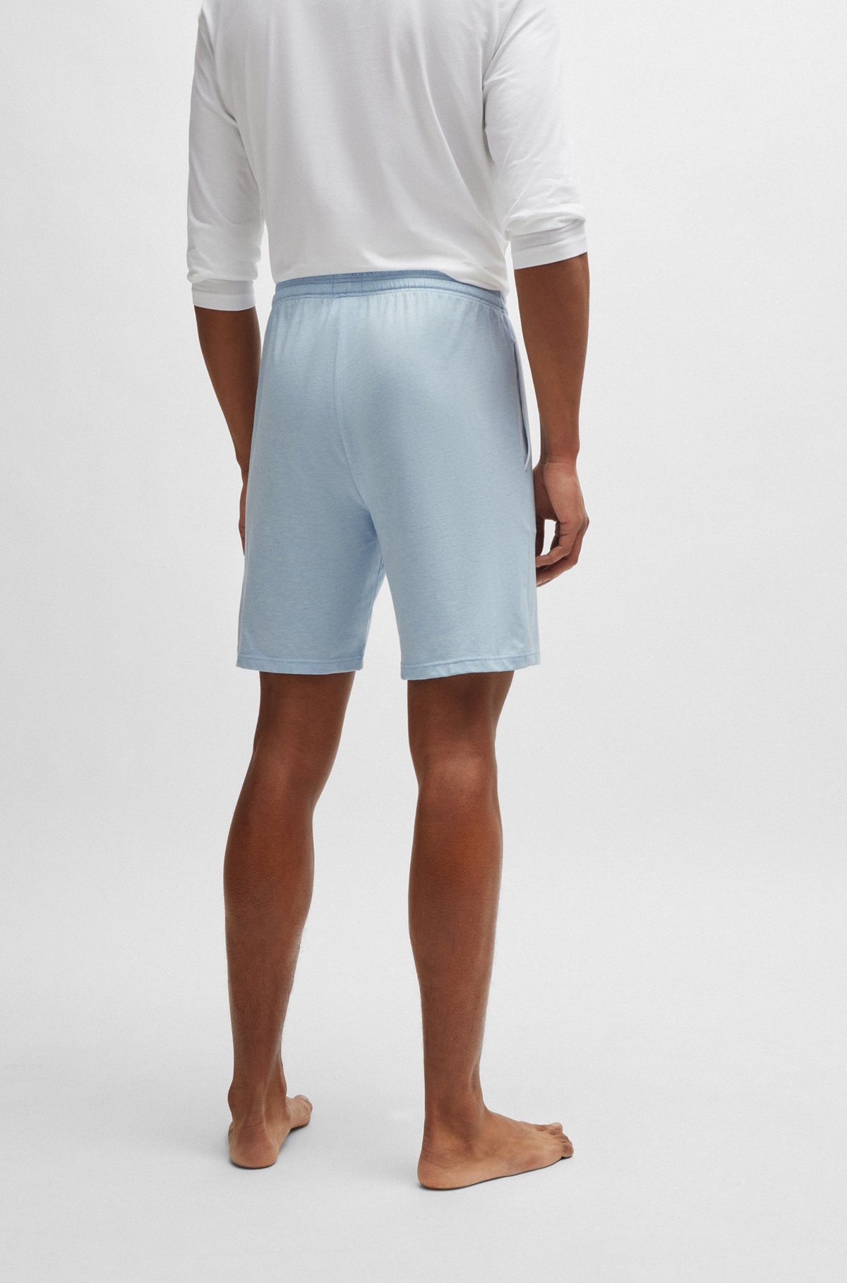 STRETCH-COTTON SHORTS WITH DRAWSTRING WAIST AND EMBROIDERED LOGO - 4