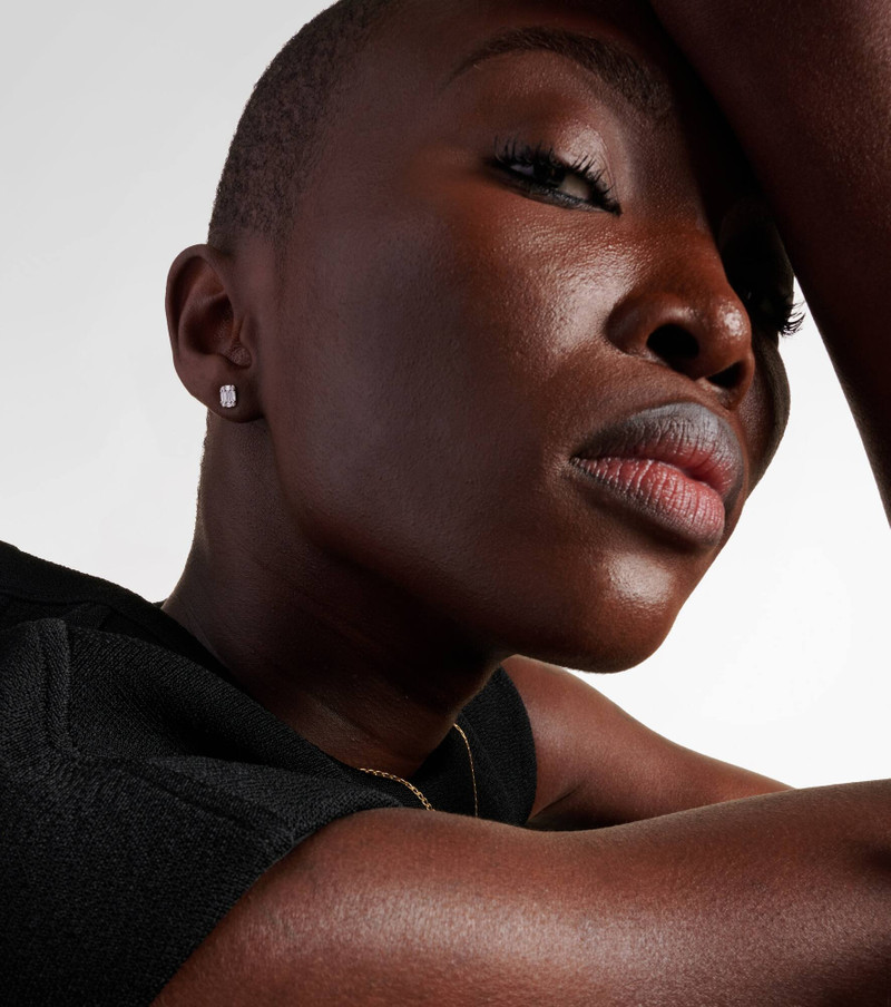 STONE AND STRAND Shield of Strength 10kt gold stud earrings with diamonds outlook