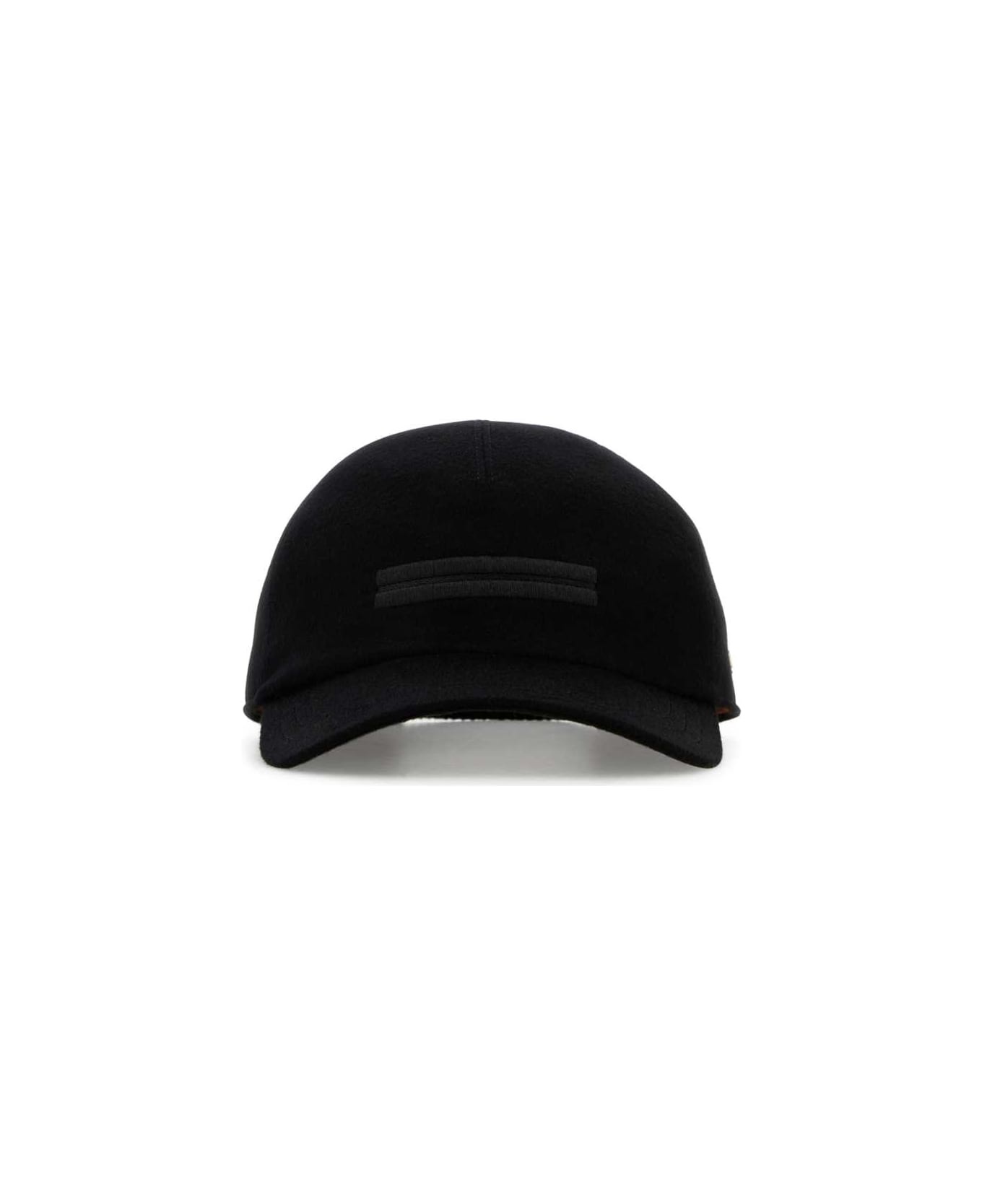 Black Cashmere Baseball Cap - 1
